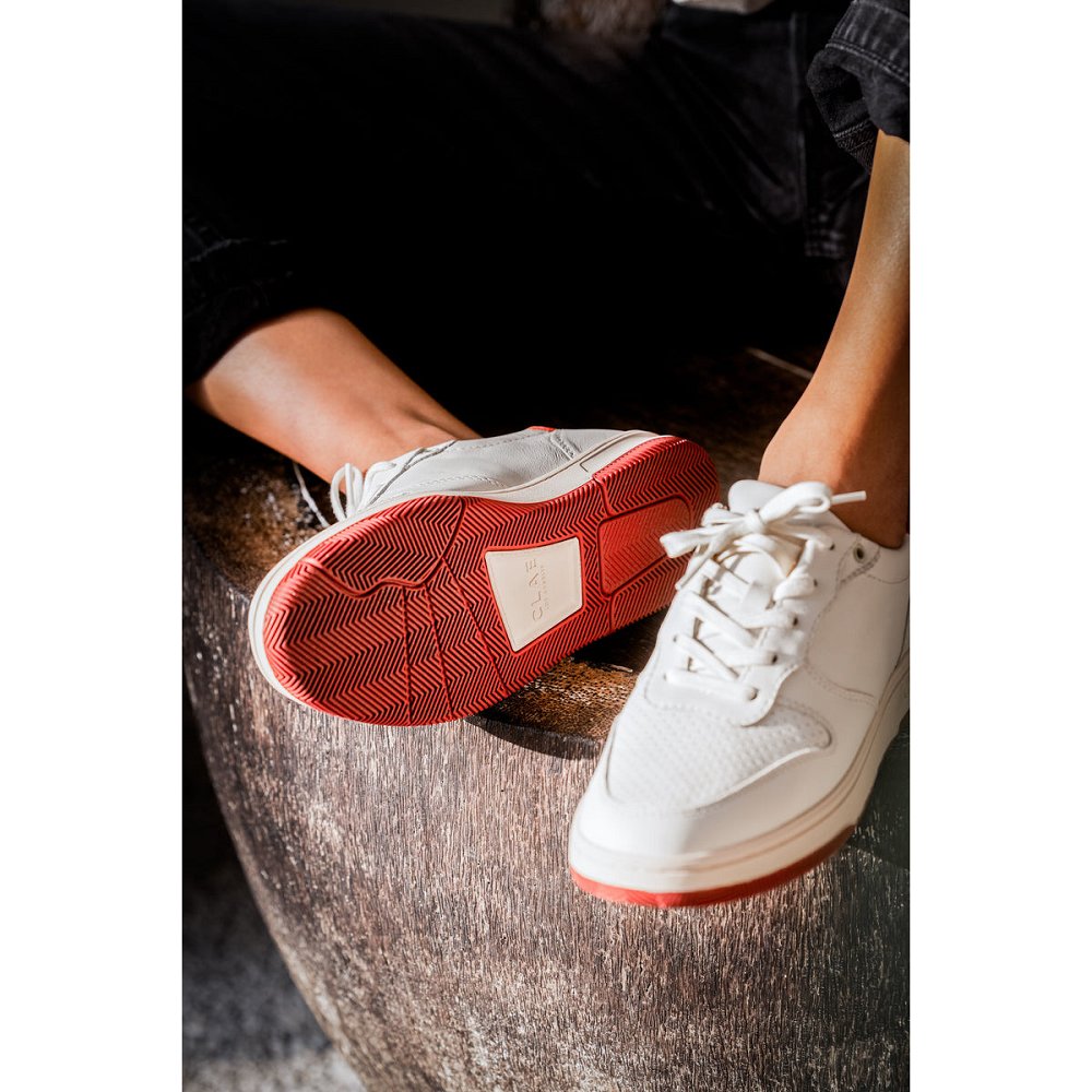 CLAE MALONE Shoes Womens USA201-C56 In Off White Red Ochre